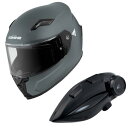 コミネ(KOMINE) HK-170 FL フルフェイスヘルメット + KK-902 モーターサイクルインターカム Basalt Grey XL