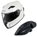 コミネ(KOMINE) HK-170 FL フルフェイスヘルメット + KK-902 モーターサイクルインターカム Pearl White M