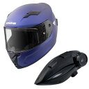 コミネ(KOMINE) HK-170 FL フルフェイスヘルメット + KK-902 モーターサイクルインターカム Mat Metal Blue M