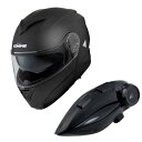 コミネ(KOMINE) HK-171 FL システムヘルメット + KK-902 モーターサイクルインターカム Mat Black L