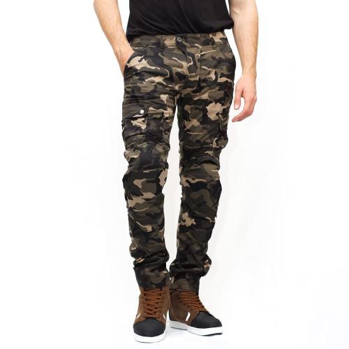 [KOMINE] バイク用 プロテクトライディングコットンカーゴパンツ PK-744 1223 春夏秋向け プロテクター CE規格レベル2 ストレッチ素材 07-744 Camo M