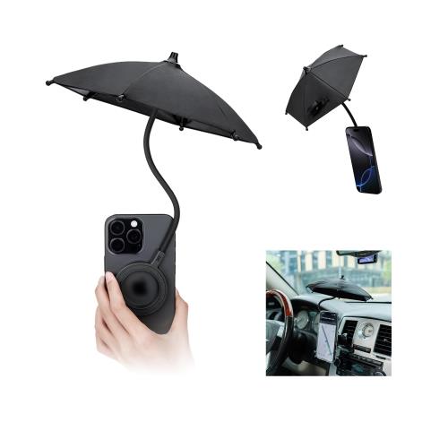 JJC アップグレード版 スマホ傘 Magsafe両面マグネット 運転中スマホナビの眩しさ対策 遮光 日除け スマホの過熱防止 マグネット ミニ傘 車載ホルダー スマホホルダー