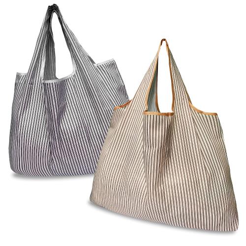 [GOKEI] エコバッグ 2個入り 50×67cm 大容量 折りたたみ 買い物バッグ コンビニバッグ 防水素材 収納 水や汚れにも強い 軽量 コンパクト