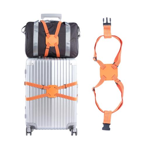 DFsucces スーツケースベルト ワンタッチ式 荷物固定 調節可能 荷崩れ防止 紛失防止 高弾性スーツケース留めベルト 旅行便利グッズ (オレンジ)
