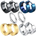 GOKEI フープピアス リングピアス シンプル 316Lサージカルステンレス 金属アレルギー対応 男女兼用 リング フープ ピアス メンズ レディース (5種10個セット)
