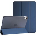 ProCase iPad 第10世代 ケース 10.9 2022 (A2696 A2757 A2777) 三つ折りスタンド スマートカバー オートスリープ対応 半透明背面カバー(ネイビー)