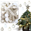 LIHAO クリスマス オーナメント ボール 30個セット 3cm 北欧 クリスマスボール クリスマスツリー オーナメント 飾り オシャレ クリスマス 飾り オーナメント 飾り付け 装飾 インテリア デコレーション 豪華 ゴールド Christmas Ball Ornaments