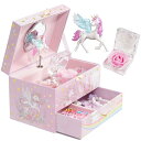 ProCase キッズアクセサリケース 女の子 2段式 オルゴールボックス 可愛い ミラー付き 七五三・誕生日・クリスマス プレゼント