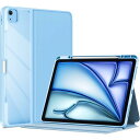 ProCase iPad Air 13 ケース 2024 M2 ペン収納 iPad Pro 12.9 6世代/5世代/4世代/3世代 フォリオカバー 耐衝撃 オートスリープ対応(ブルー)