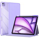 ProCase iPad Air 13 ケース 2024 M2 ペン収納 iPad Pro 12.9 6世代/5世代/4世代/3世代 フォリオカバー 耐衝撃 オートスリープ対応(パープル)