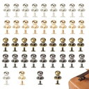 DFsucces リベット スタッド レザークラフト スタッド ジョイント 金具 留め具 回転式 バックル 手芸 パーツ 4色 40個セット