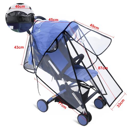 ベビーカーレインカバー、VIAKY フロントオープン 3つファスナー 足元守る 視力保護窓 メッシュ窓 撥水ファスナ 採用 通気性 汎用型 食品級素材 防雪 防風 防雨 花粉対策 出産祝い 収納バッグ付き Mサイズ