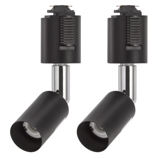 DiCUNO ライティングバー用スポットライト E11口金 配線ダクトレール用器具 ライティングレール LED対応 ブラック 2個セット （電球なし)