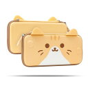 Geekshare Switch ケース switch oled 対応 有機ELモテル対応 Switch OLED専用ケース ニンテンドー スイッチ ケース 収納バッグ スイッチ収納バッグ 全面保護 持ち運び便利 ゲームカード10枚収納 Switch対応 かわいい猫 収納ケース 薄型 イェロー