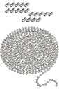 YFFSFDC ボールチェーン キーチェーン ボールチェーン ボール径3.2mm 全長約 6m 20個セット コネクター付き 単語帳作り 財布 手工芸素材 手作...