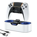 NEWDERY PS5 コントローラー 充電スタンド 収納スタンド 急速充電 置くだけ充電 ps5コントローラー 周辺機器 アクセサリ USB-Cケーブル付属 LED指示ランプ付き 過充電防止 コンパクト 軽量 ホワイト