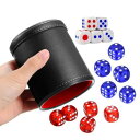 YFFSFDC ダイススタッキング ダイスカップ &ダイス サイコロセット サイコロカップ PUレザー耐久 人気ギフト活動16点セット