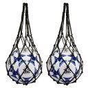 2個入り 収納 サッカー/バレーボール/バスケットボール用 簡易ボールバッグ 網袋 持ち運び 保管用 (黒+黒)
