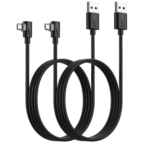 SUNGUY マイクロusbケーブル l字 1M 2本組両面挿し Micro USB ケーブル QC3.0/2.0対応 最大18W急速充電..