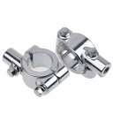 YFFSFDC バイク ハンドル 22mm 汎用 ミラー ホルダー マウントホルダー アダプター クランプ 自転車 ハンドル 2個セット (シルバー 8mm 正...