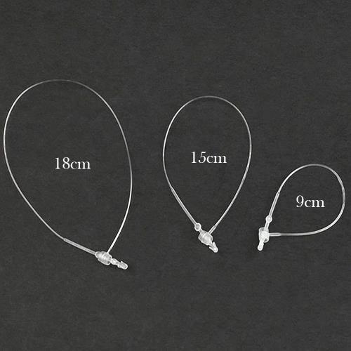 タグファスナー 2000本入 9cm/15cm 衣類 洋服用 店舗用 業務用 値札 つづりひも ループロック 結束具 タグ糸 スナップ ループピン 透明 プラスチック (9cm)