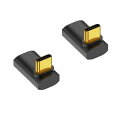 YFFSFDC USB4.0 Type C 変換アダプター L字 L型 タイプc type-c 変換アダプタ オス メス 2個セット 上下 90°直角 ミドルベント USB4.0延長アダプタ 40Gbps高速転送 P