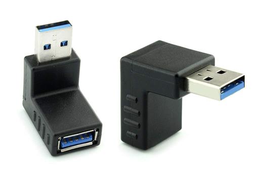 YFFSFDC USB 3.0 アダプタ 2個セット L型 90度 直角 方向 変換 Type A (タイプa オス～タイプa メス) 上向き 下向き 変換アダプタ