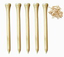 TSUCIA 100本セット ゴルフティー 竹製 ゴルフ用品 コンペ ロングティー ピン 83mm 木色