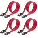 SZSL SATA ケーブル (ストレート型)約50cm 6 Gbps対応 ラッチ付き SSDとHDD増設 Sata3 シリアル ATA3 ケーブル レッド (...