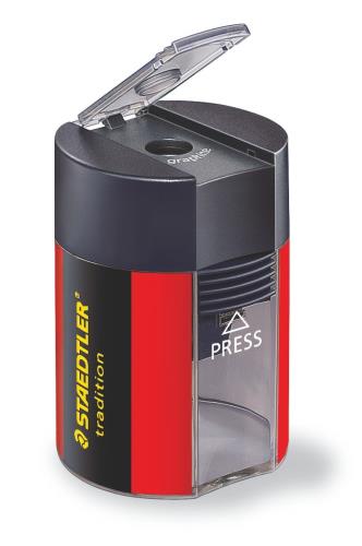 ステッドラー 鉛筆削り トラディション 蓋付きシャープナー (1穴) 鉛筆用 鋭角 23°タイプ Φ8.2mmまで対..