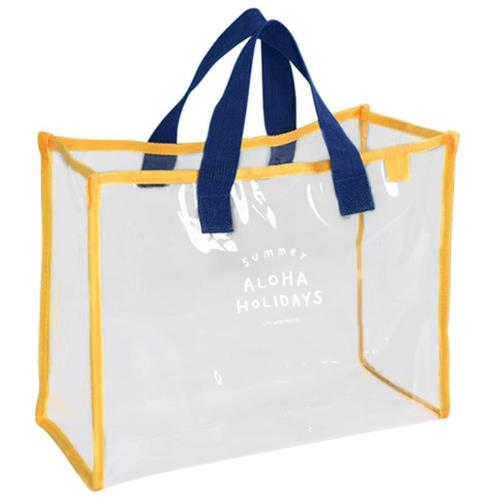 [YFFSFDC] プールバッグ ビニールバッグ 透明 ビーチバッグ 33x27x13cm ウォータープルーフバッグ アウ..