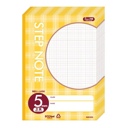 サクラクレパス 学習帳 5mm方眼 N113(10) チェックイエロー 10冊