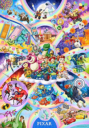 テンヨー(Tenyo) 日本製 1000ピース ジグソーパズル ディズニー Popping out! ピクサー キャラクター 大集合 (51x73.5cm) D-1000-077 のり付き ヘラ付き サービスカード付き