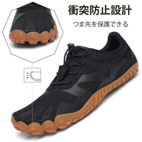[Mishansha] メンズ フィットネスシューズ 軽量 室内 ジム 筋トレ トレーニングシューズ ベアフット シューズ レディース 27.0 cm,漆黒