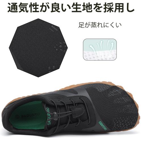 [Mishansha] メンズ フィットネスシューズ 軽量 室内 ジム 筋トレ トレーニングシューズ ベアフット シューズ レディース 27.0 cm,漆黒