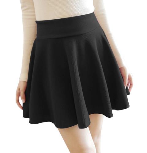 [Euyqs] レデース フレア Aライン ミニスカート ハイウェスト...(4)