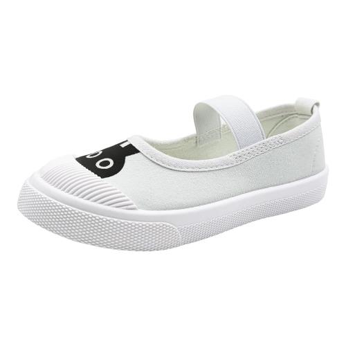 [HAPLUE] 上履き 子供 女の子 男の子 動物柄 バレーシューズ うわばき キッズ 上靴 こども 幼稚園 保育園 学校 14~21cm ハプルー HBX-S2109 (19.0cm, ホワイト-ウサギ)