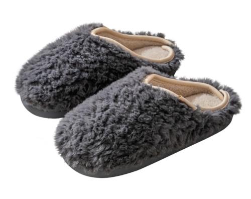 [Euyqs] ルームシューズ 暖かい スリッパ 冬 あったかスリッパ 室内 男女兼用 もこもこ 軽量 洗える (ネイビー, measurement_25_point_0_centimeters)