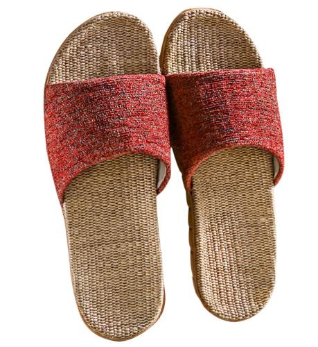 [Euyqs] レディース メンズ ルームシューズ 夏春 スリッパ 室内履きホームシューズ (レッド, measurement_23_point_5_centimeters)