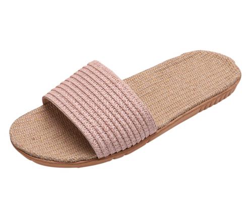 [Euyqs] 麻 スリッパ 室内履き ルームシューズ ベーシック来客用 部屋用 室内 静音 軽量 おしゃれ (#3 ピンク, measurement_23_point_5_centimeters)