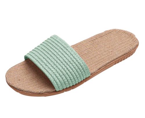 [Euyqs] 麻 スリッパ 室内履き ルームシューズ ベーシック来客用 部屋用 室内 静音 軽量 おしゃれ (#3 ライトブルー, measurement_24_point_5_centimeters)