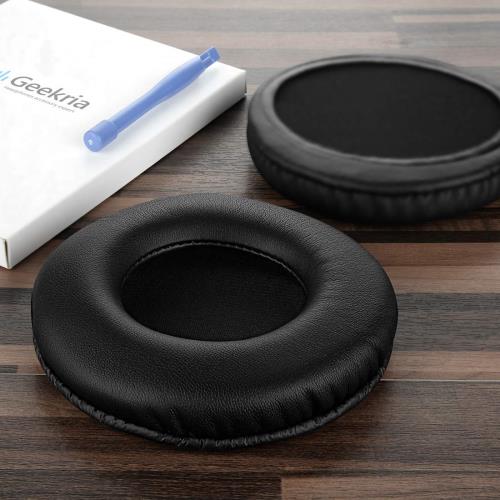 Geekria イヤーパッド QuickFit 互換性 パッド オーディオテクニカ ATH Ad1000x Ad2000x Ad900x Ad700x Ad900 Ad400 AD500x Ad700 A500 A500x A700 A900x A950lp, etc ヘッドホンに対応 パッド イヤー/イヤーカップ (プロテインレザー/ブラック)