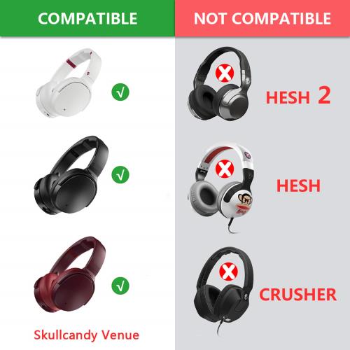 Geekria イヤーパッド QuickFit 互換性 パッド スカルキャンディ Skullcandy Venue ヘッドホンに対応 パッド イヤー/イヤーカップ(プロテインレザー/白)