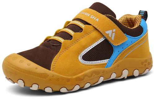 [Mishansha] スニーカー キッズ トレッキングシューズ つま先ガード キャンプ 遠足 ハイキング 子供 シューズ 男の子 女の子 登山靴 17.0 cm,イエロー