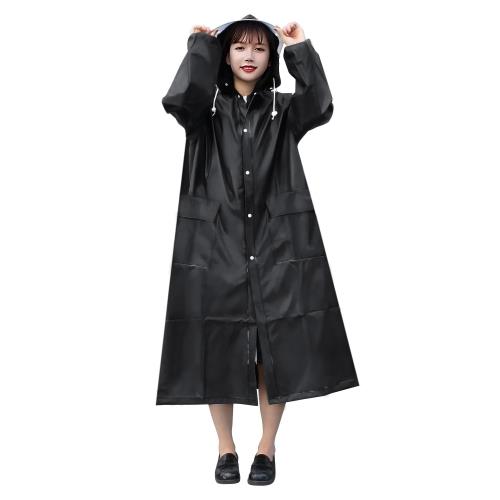 [DeliToo] レインコート 自転車 リュック対応 二重レインバイザー レインウェア レディース メンズ 大きいサイズ バイク レインポンチョ 防水 防風 超撥水 耐久 カッパ 雨具 梅雨対策 通勤 通学 男女兼用 収納袋付き (M, ブラック)