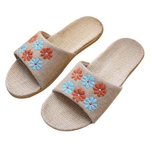 [Euyqs] レディース メンズ ルームシューズ 夏春 スリッパ 室内履きホームシューズ (#8 オレンジ/ブルー, measurement_23_point_5_centimeters)