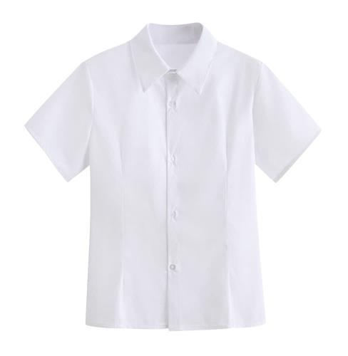 [Euyqs] ワイシャツ レディース 事務服 半袖 学生服シャツ ビジネス ユニフォーム レギュラー ワイシャツ (#4 タイト/ホワイト, 4XL)