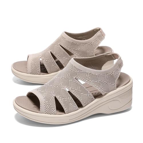 [ziitop] 厚底 サンダル レディース オシャレ 歩きやすい ファッションサンダル 美脚 ベージュ スリッポン ウォーキング 軽い ニットサンダル 疲れない 滑り止め おしゃれ 人気 御洒落