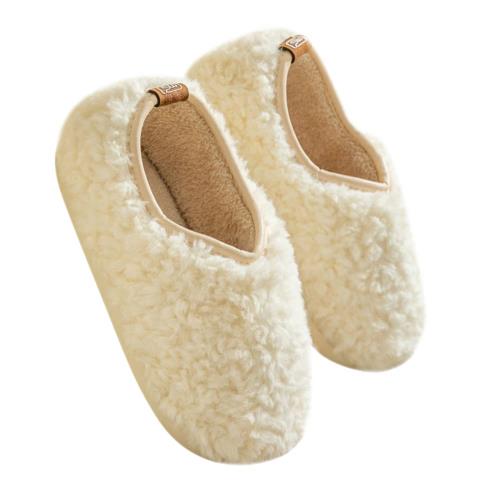 [Euyqs] ルームシューズ 暖かい スリッパ 冬 あったかスリッパ 室内 男女兼用 もこもこ 軽量 洗える (#2 ベージュ, measurement_25_point_0_centimeters)