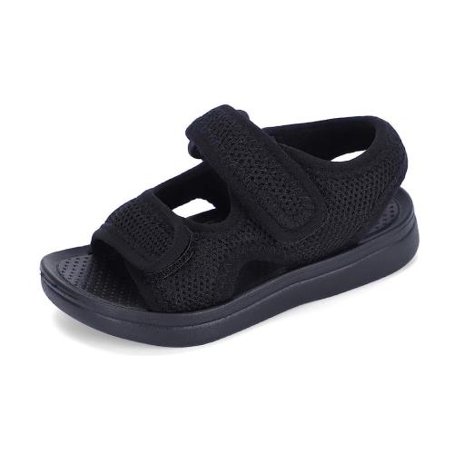 [HAPLUE] 子供 サンダル 夏 通気性 マジックテープ ベビーシューズ 男の子 女の子 サンダル ビーチシューズ（16.0 cm，ブラック）